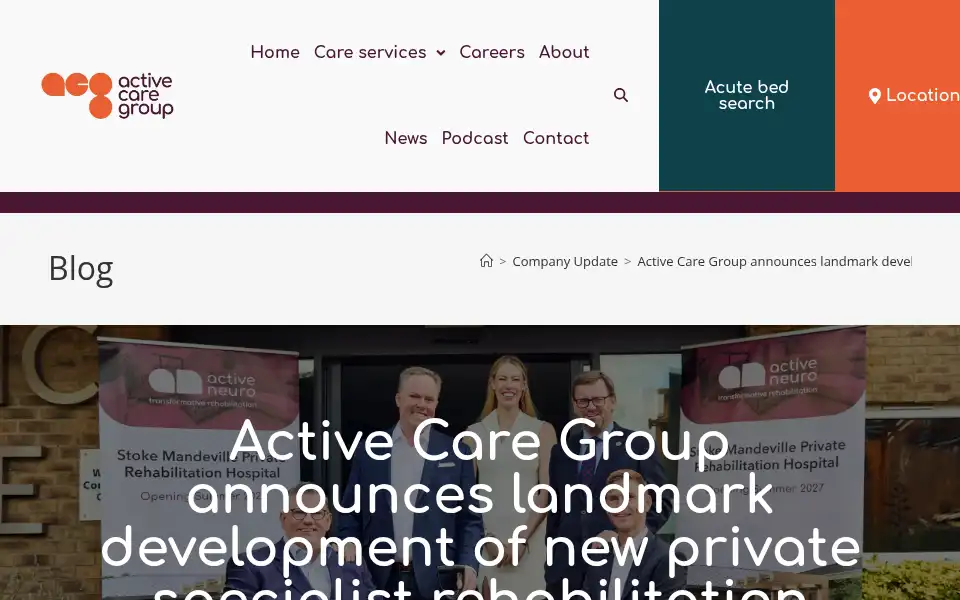 Screenshot of activecaregroup.co.uk