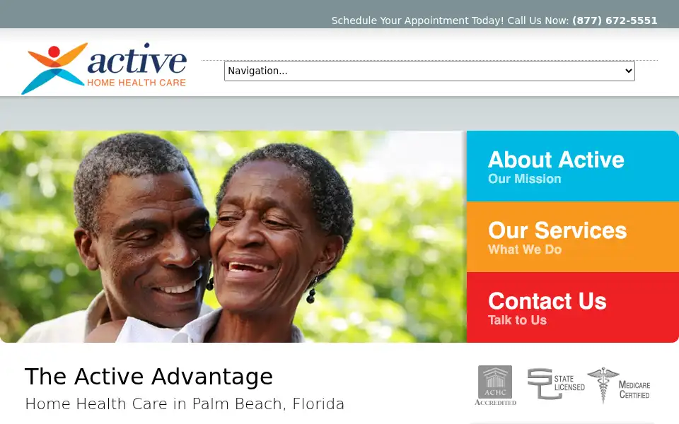 Screenshot of activehomehealthcare.com