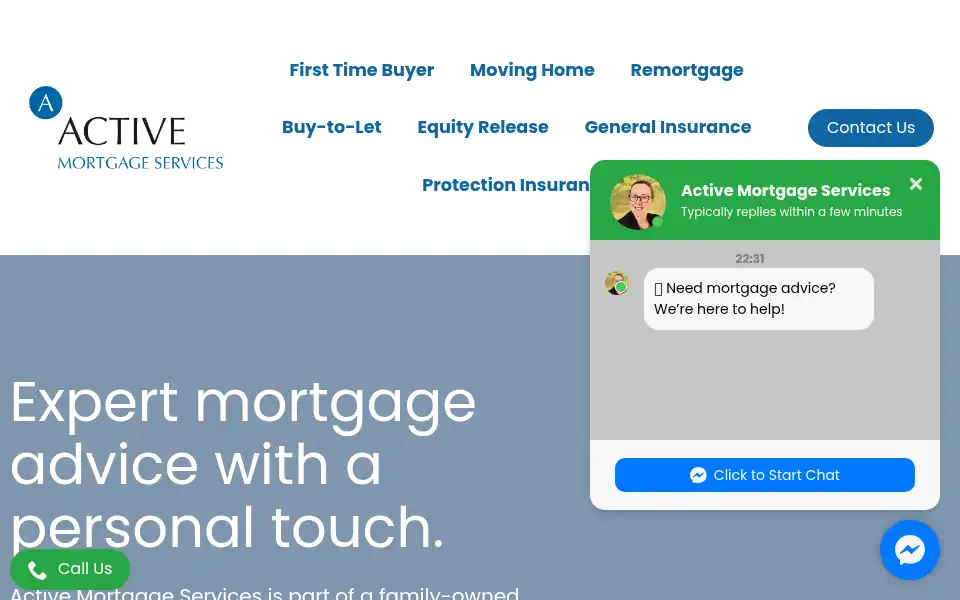 Screenshot of activemortgageservices.co.uk