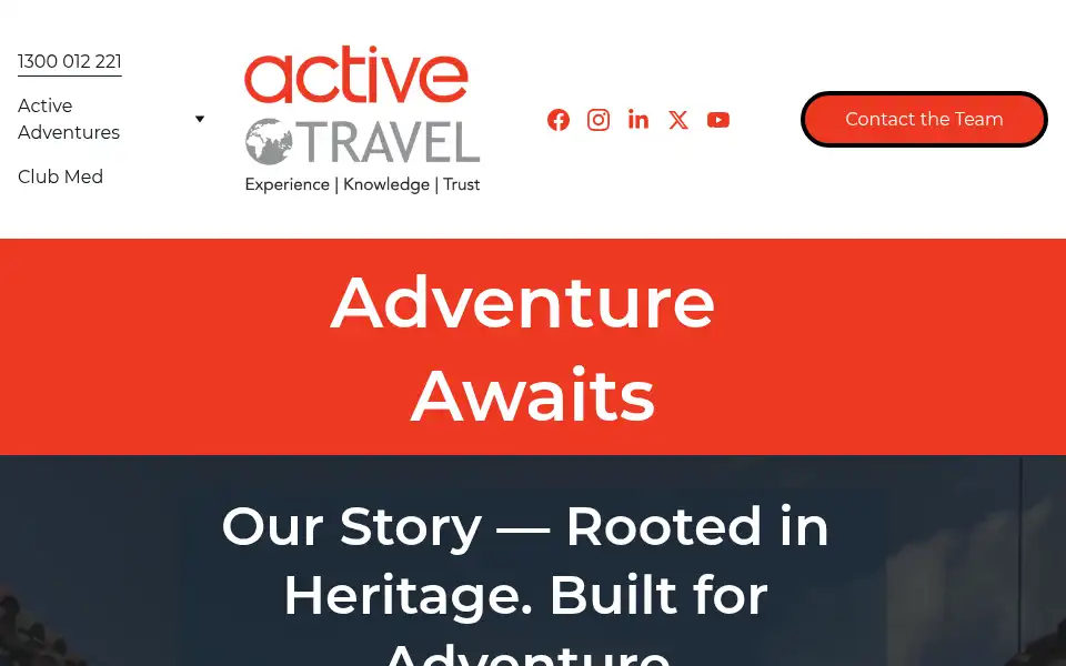 Screenshot of activetravel.com.au