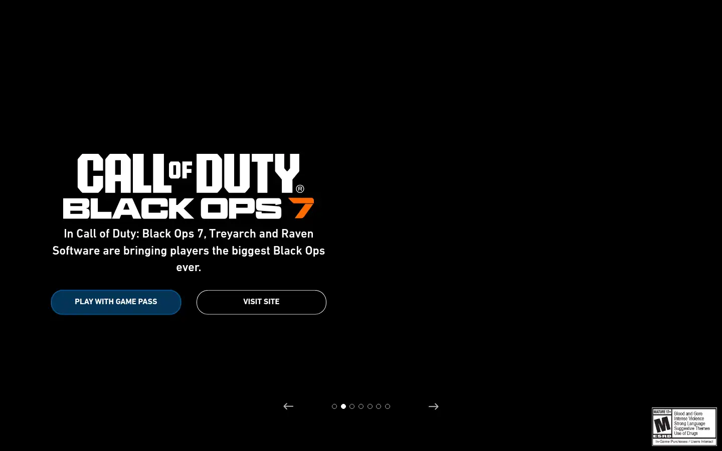 Screenshot of activision.com