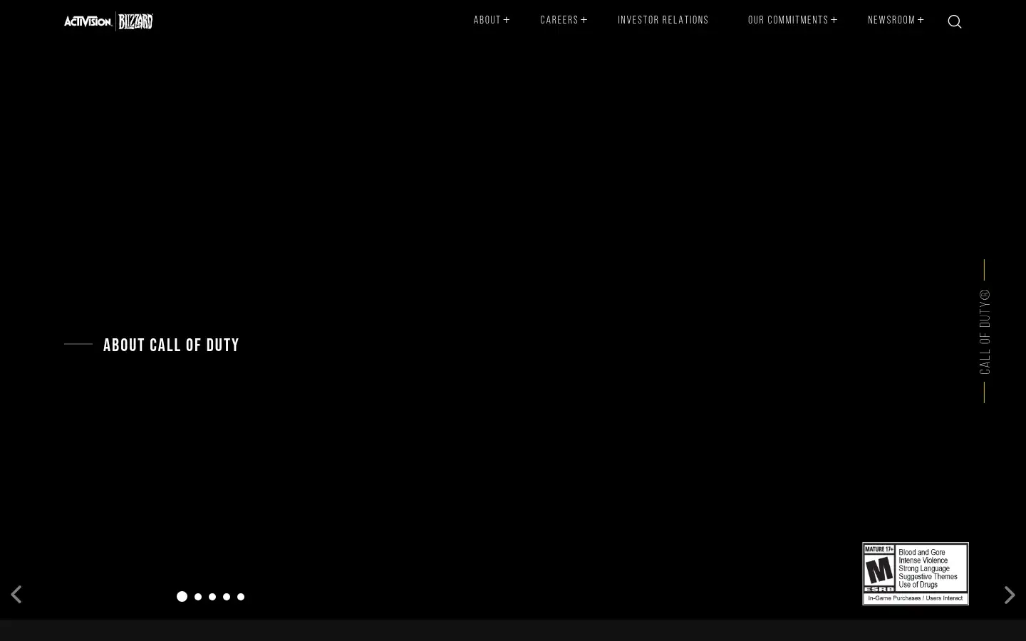 Screenshot of activisionblizzard.com
