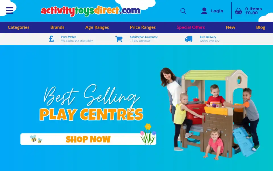 Screenshot of activitytoysdirect.com