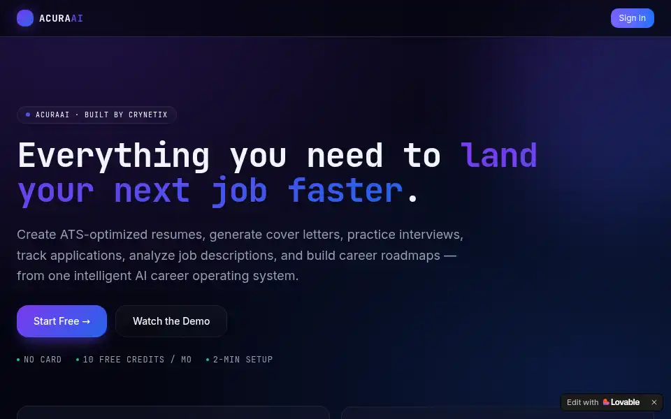 Screenshot of acuraai.com
