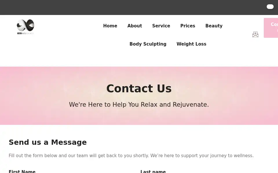 Screenshot of acuspirit.co.uk