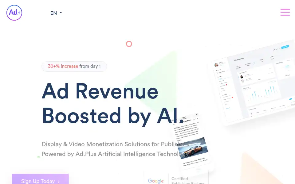 Screenshot of ad.plus