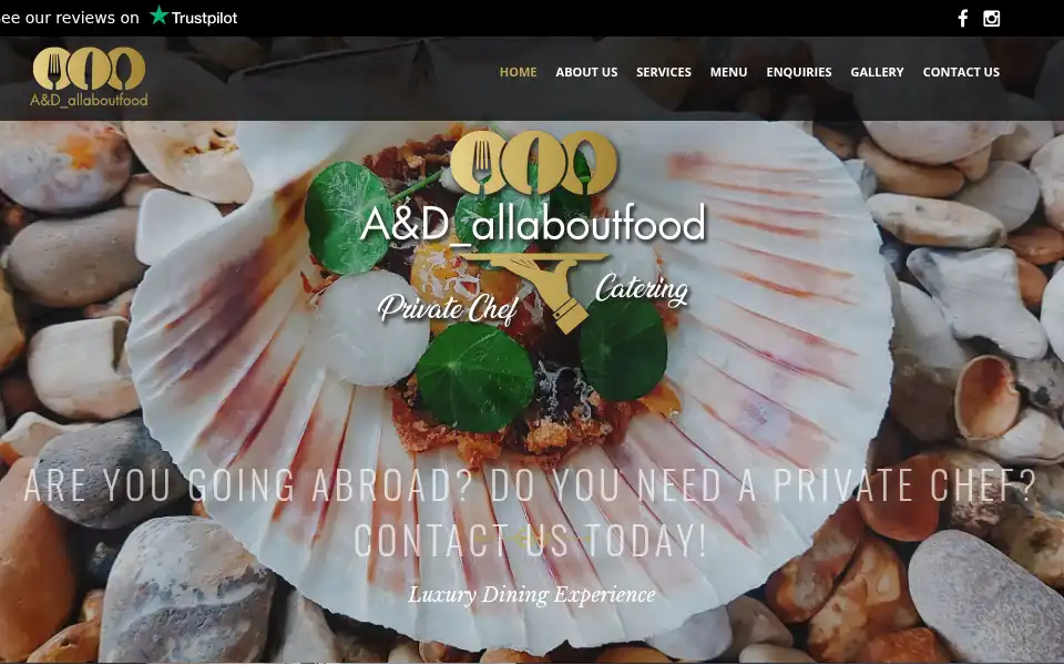 Screenshot of ad-privatechef-catering.co.uk