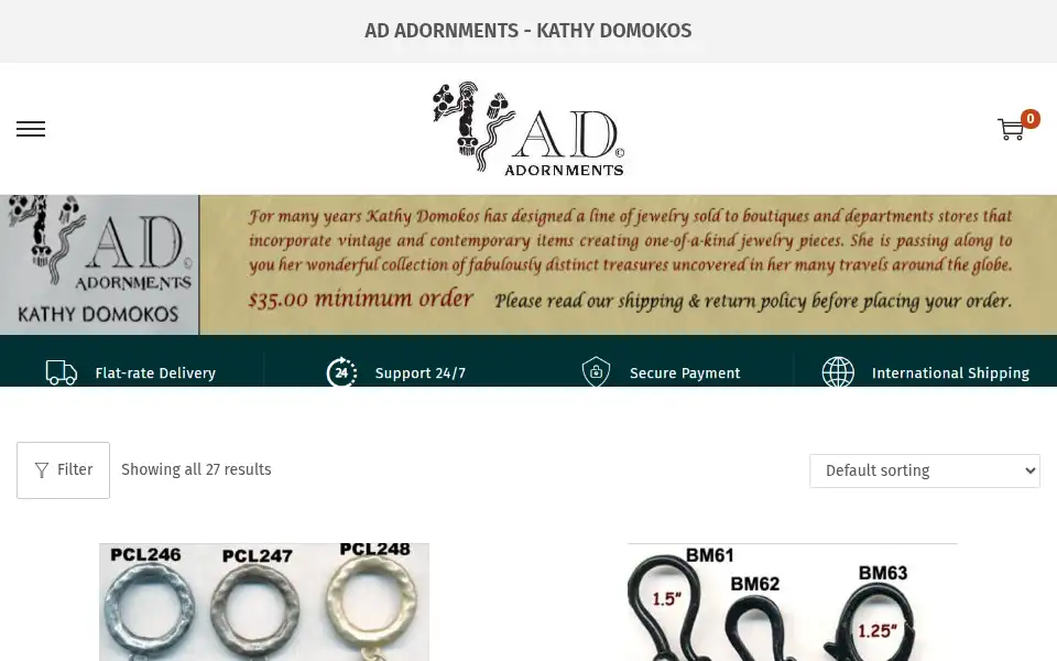 Screenshot of adadornments.com