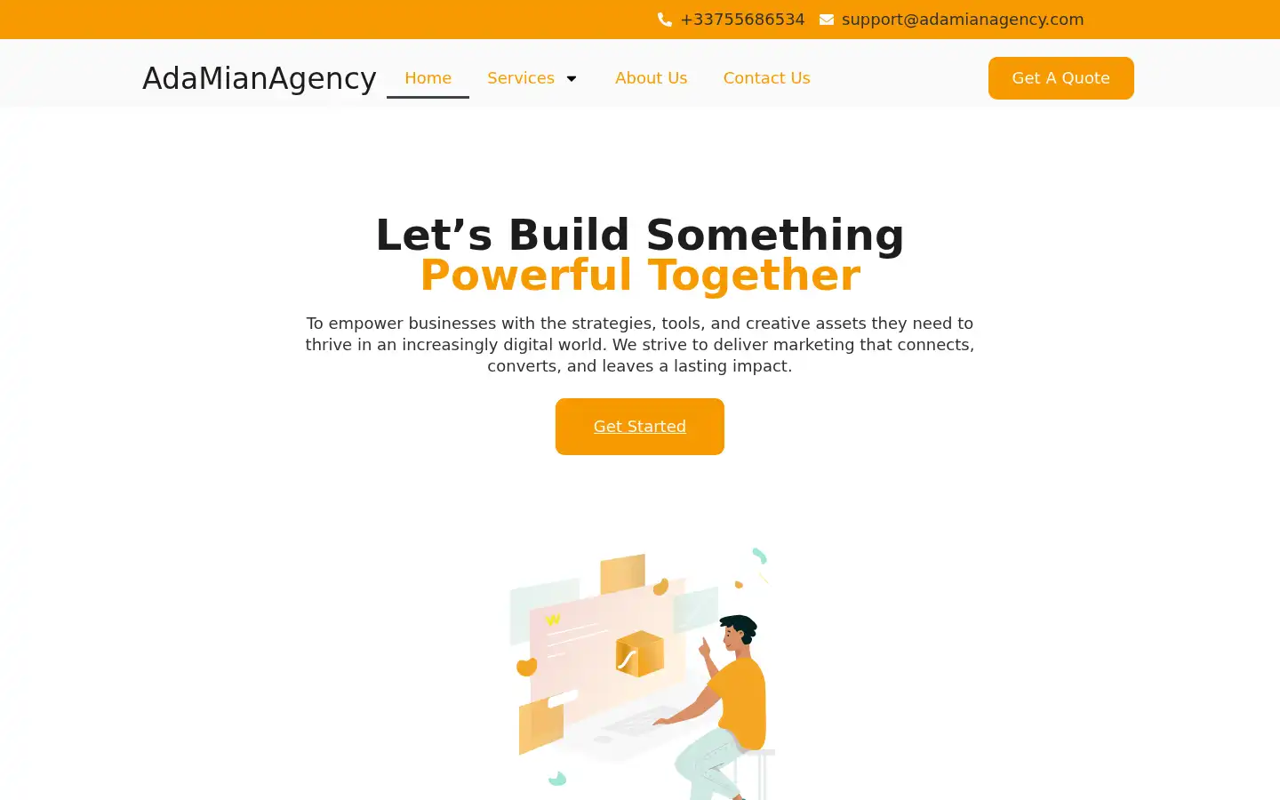 Screenshot of adamianagency.com
