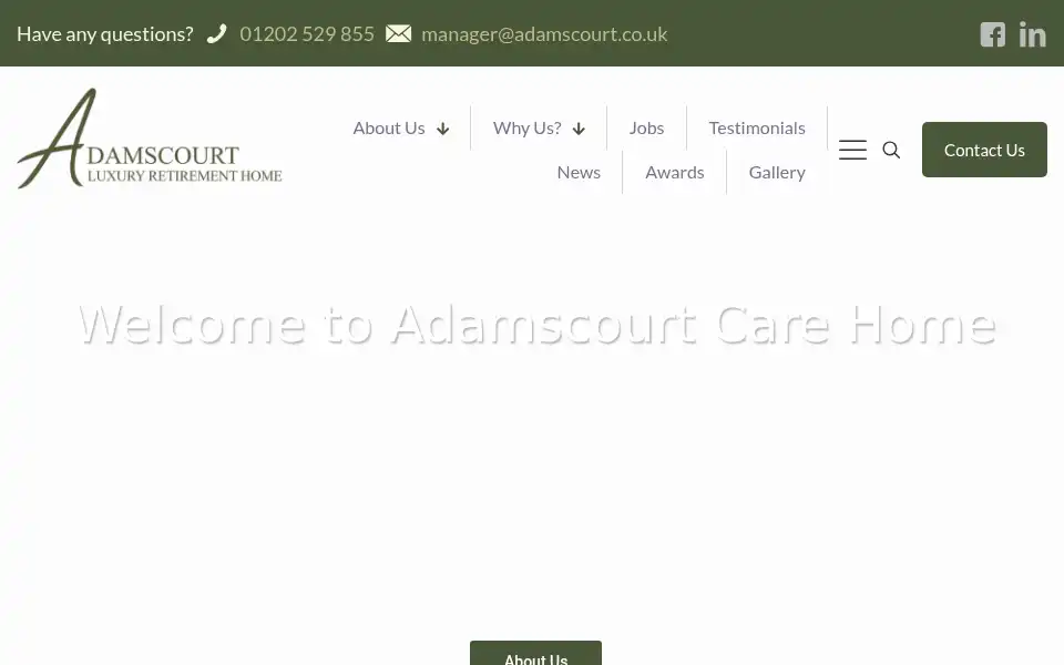 Screenshot of adamscourt.co.uk