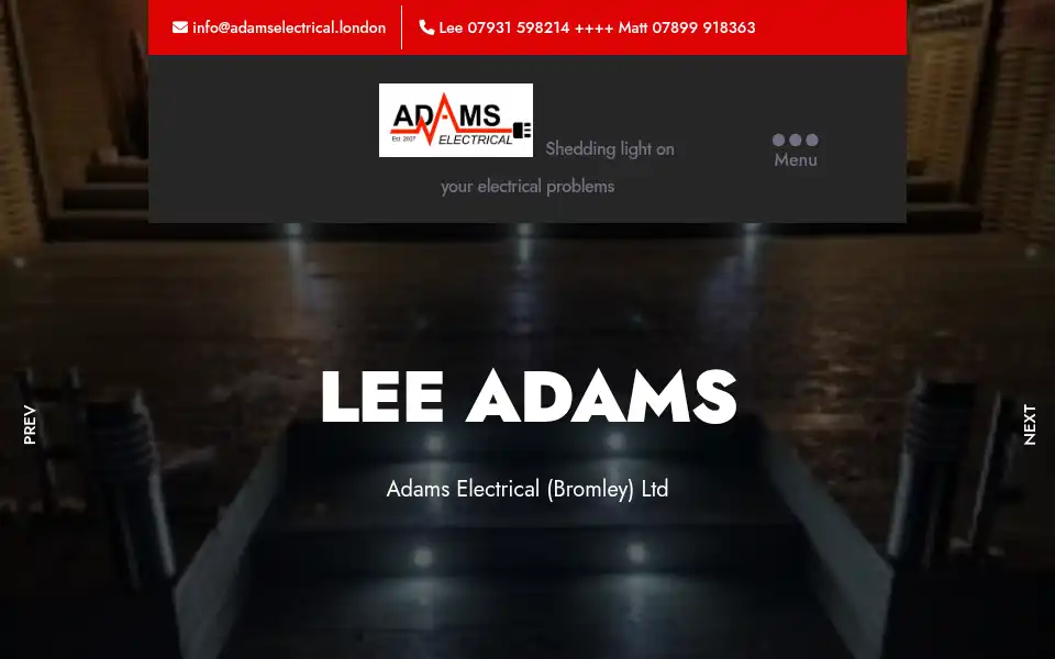Screenshot of adamselectrical.london