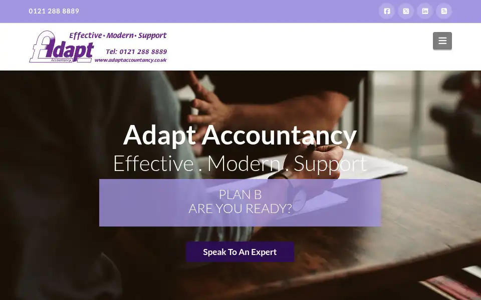 Screenshot of adaptaccountancy.co.uk