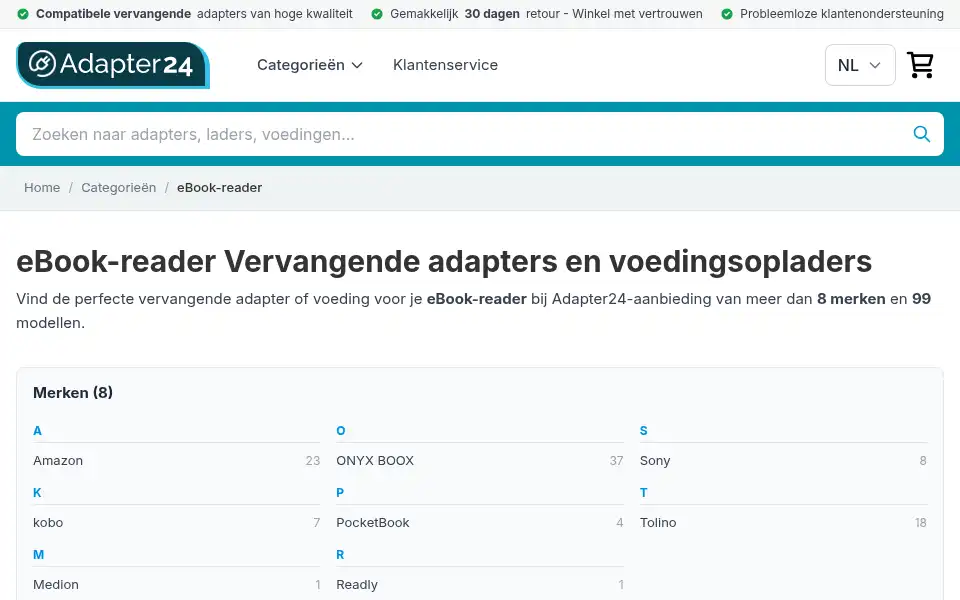 Screenshot of adapter24.be