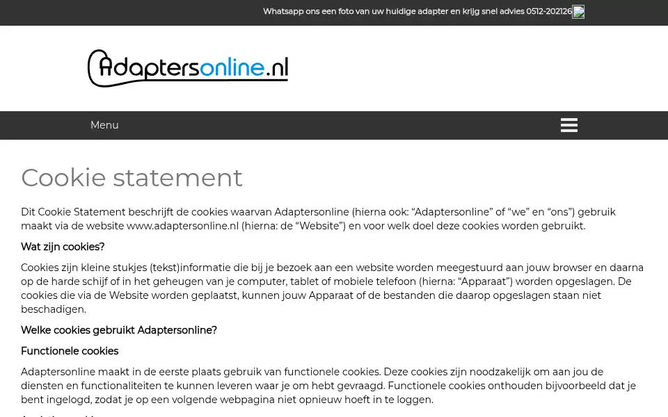 Screenshot of adaptersonline.nl
