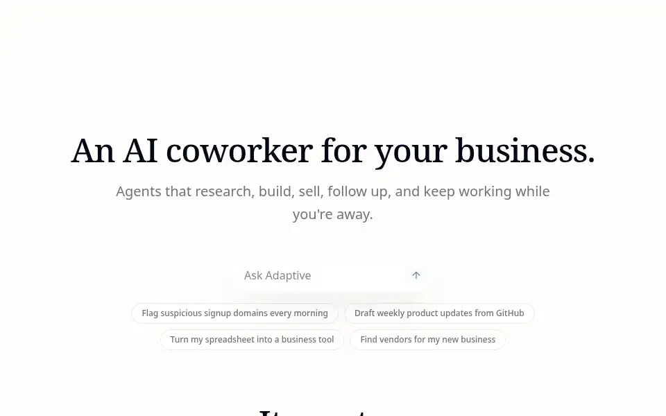 Screenshot of adaptive.ai
