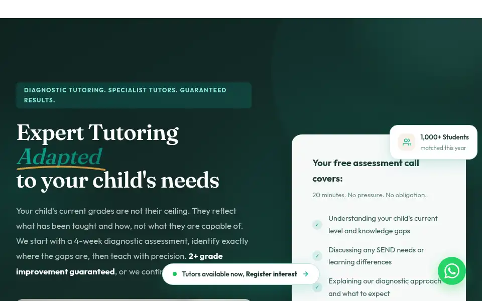 Screenshot of adapttutoring.com