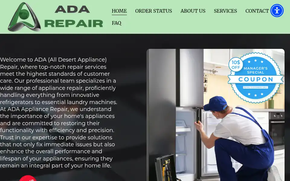 Screenshot of adarepair.com