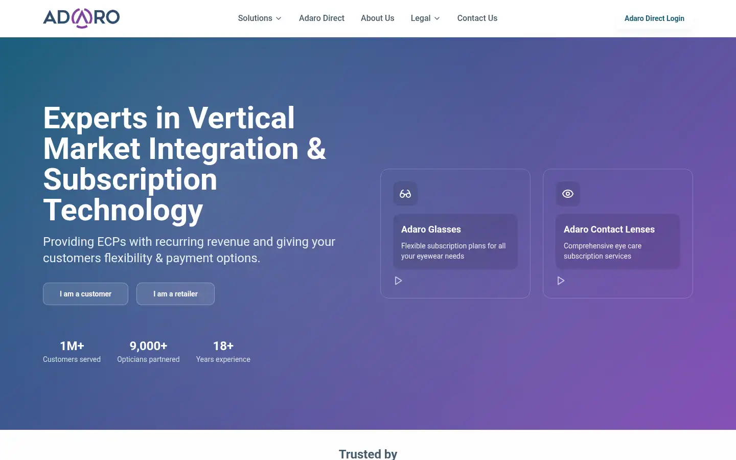 Screenshot of adaro.net