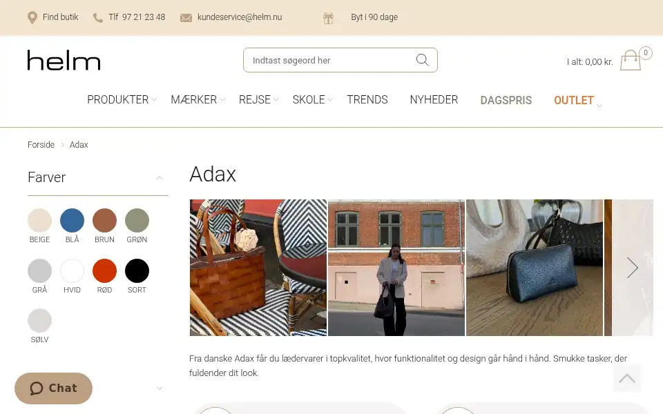 Screenshot of adaxstore.dk