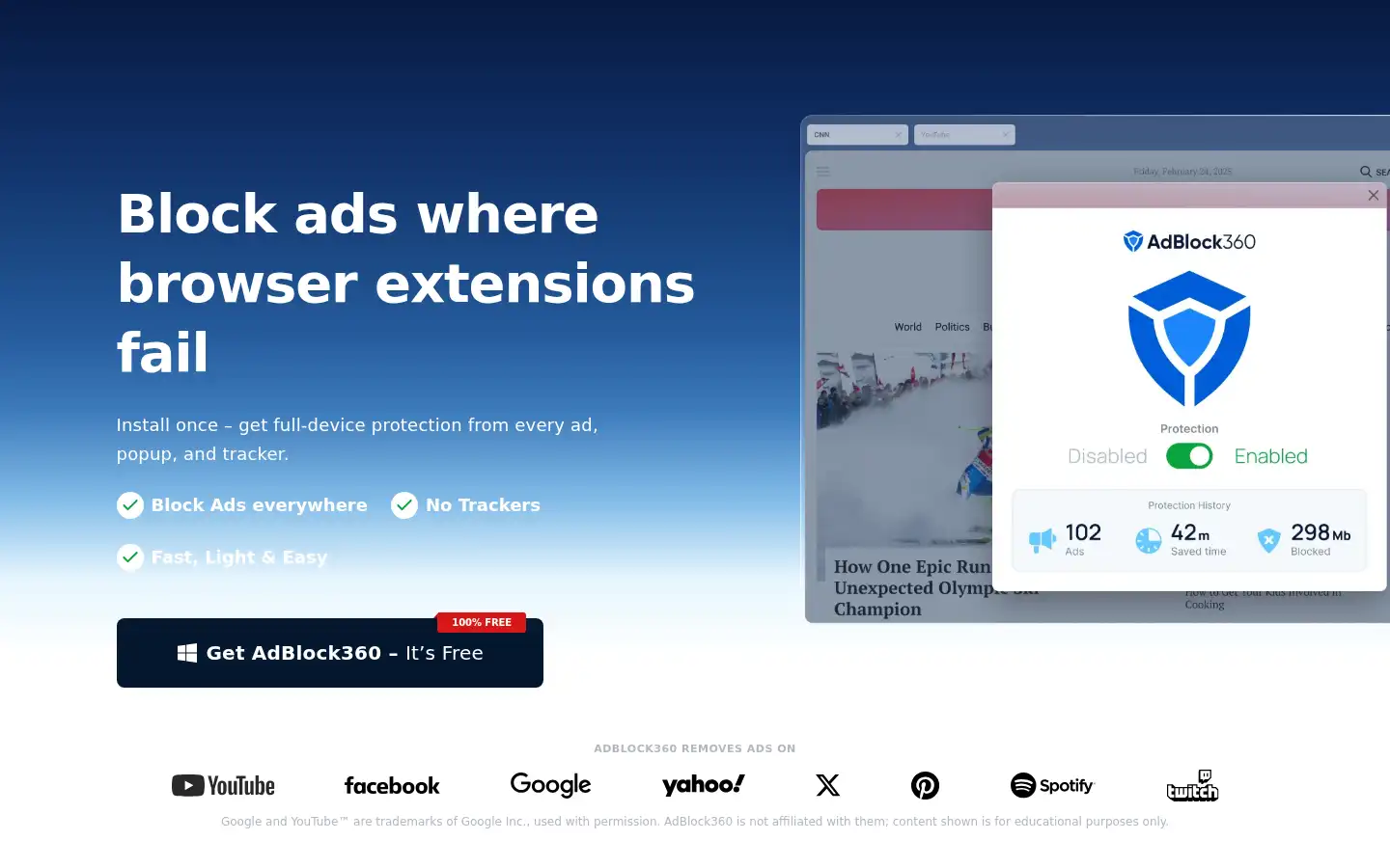 Screenshot of adblock360.com