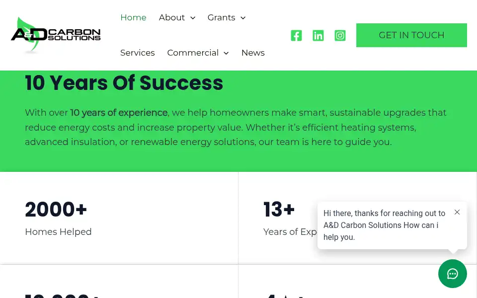 Screenshot of adcarbonsolutions.com