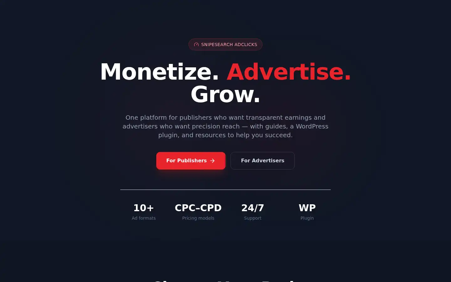 Screenshot of adclicks.snipesearch.co.uk