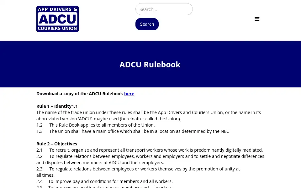 Screenshot of adcu.org.uk
