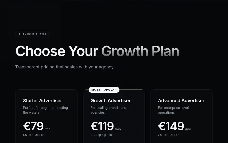 Screenshot of adcure.agency