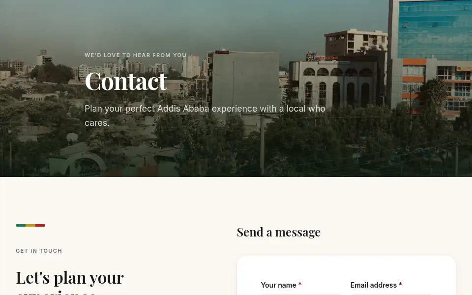 Screenshot of addistourguide.com
