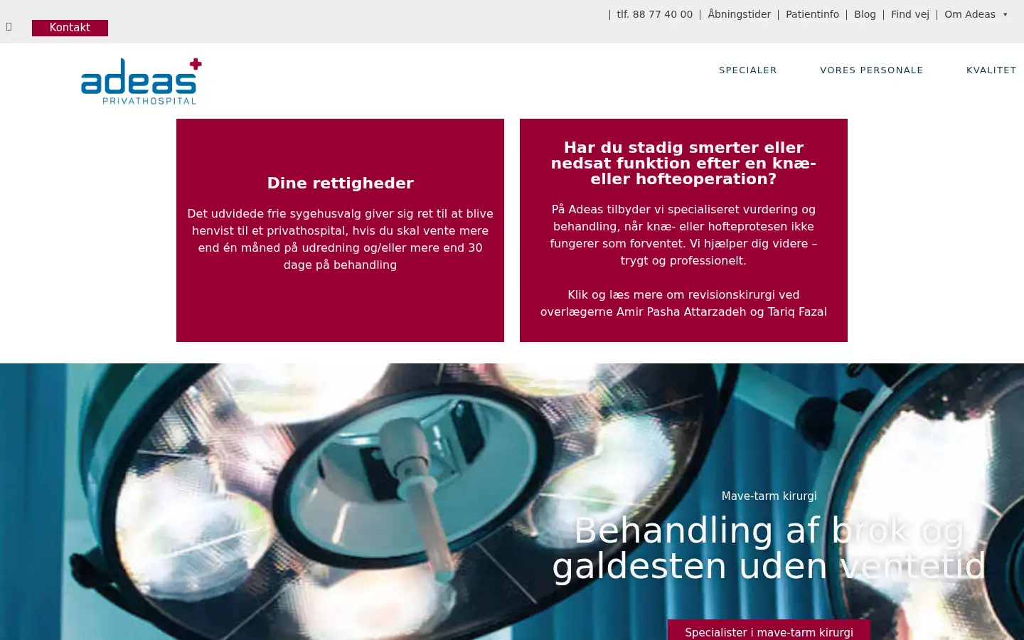 Screenshot of adeas.dk