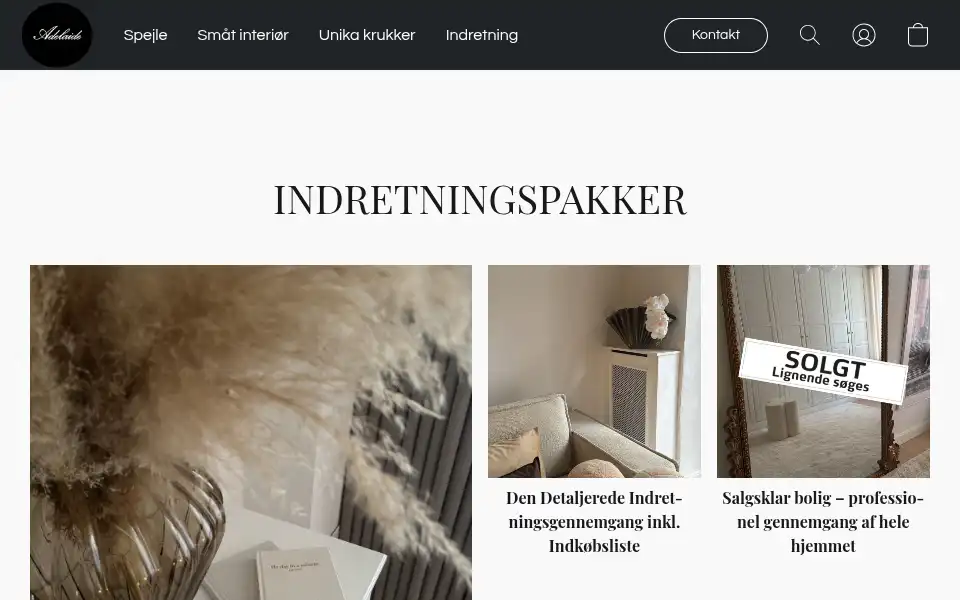 Screenshot of adelaideinterioer.dk