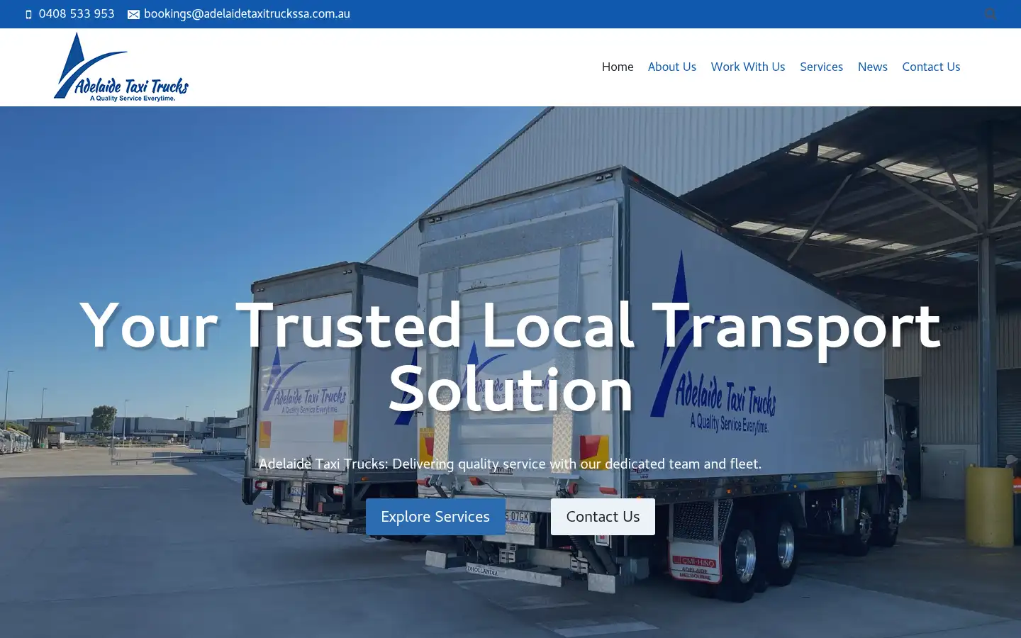 Screenshot of adelaidetaxitruckssa.com.au