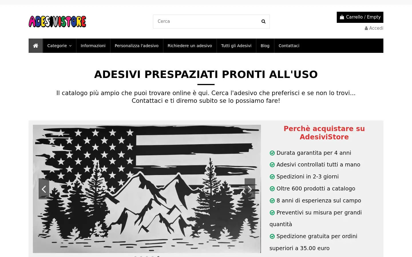 Screenshot of adesivistore.com
