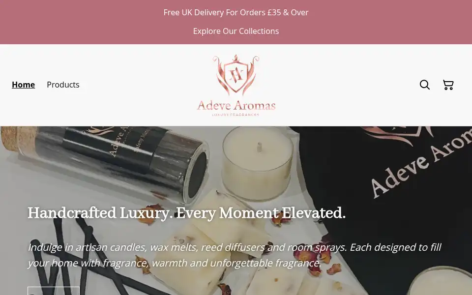 Screenshot of adevearomas.co.uk