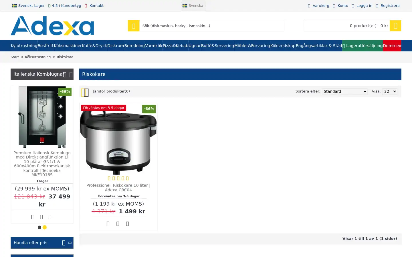 Screenshot of adexanordic.se
