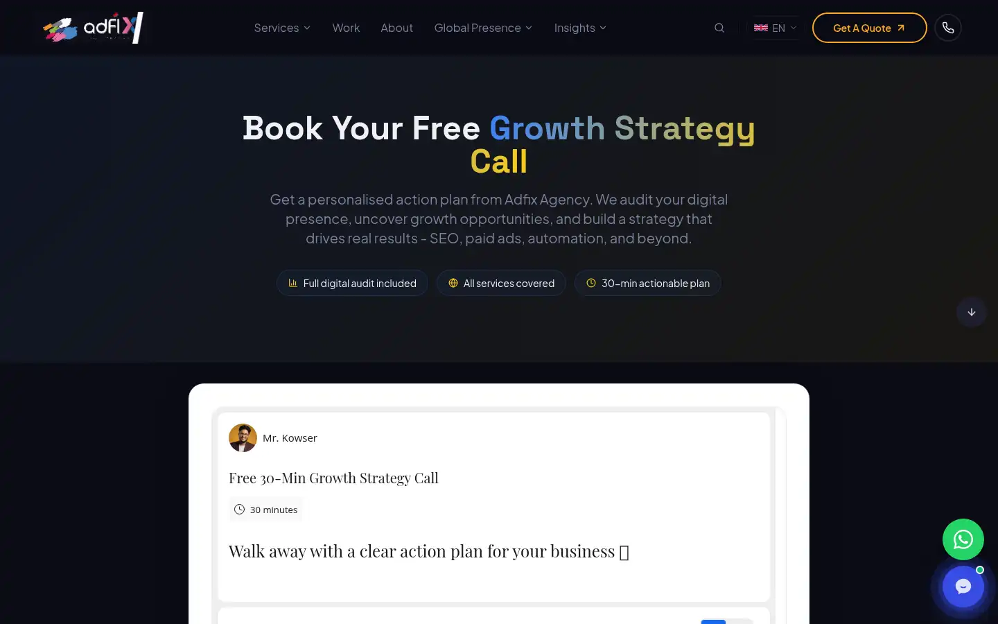 Screenshot of adfixagency.com