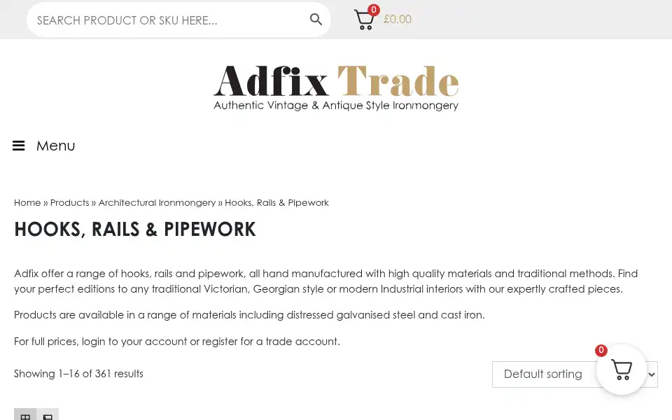 Screenshot of adfixtrade.co.uk