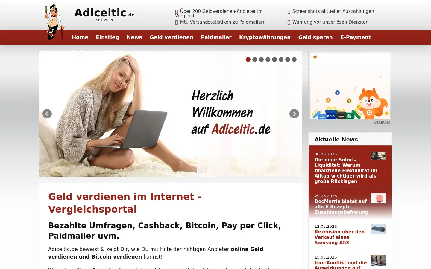 Screenshot of adiceltic.de