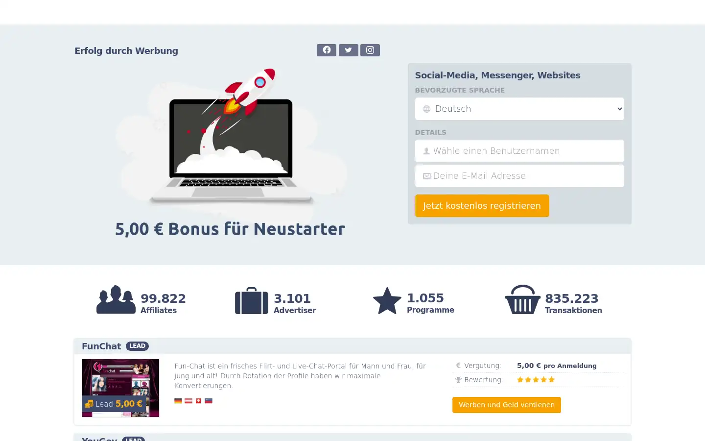 Screenshot of adklick.de