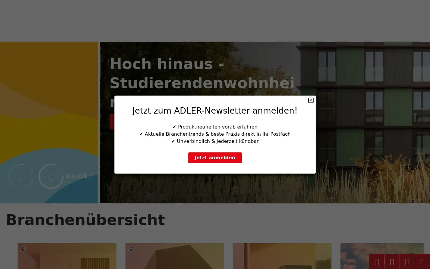 Screenshot of adler-lacke.com