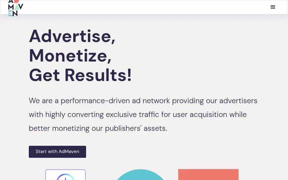 Screenshot of admaven.com