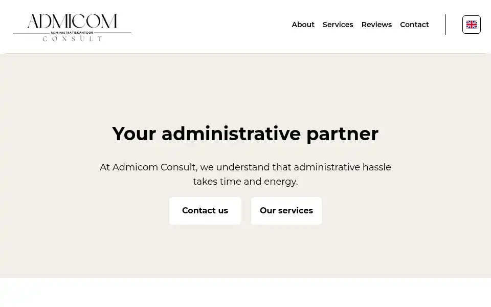 Screenshot of admicomconsult.be