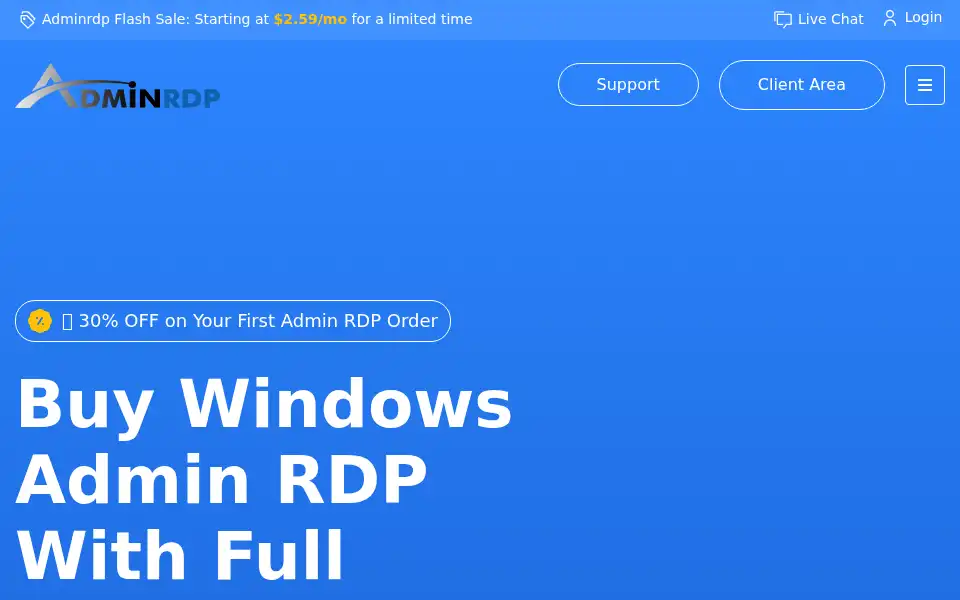 Screenshot of adminrdp.com