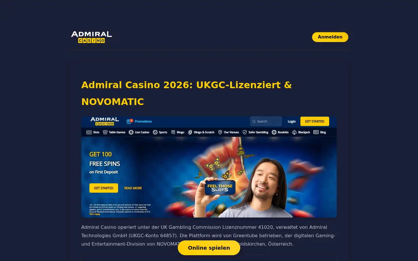 Screenshot of admiralcasino.com.de
