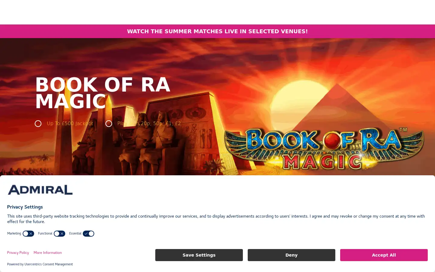 Screenshot of admiralslots.co.uk