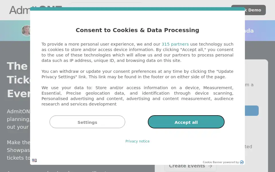 Screenshot of admitone.com