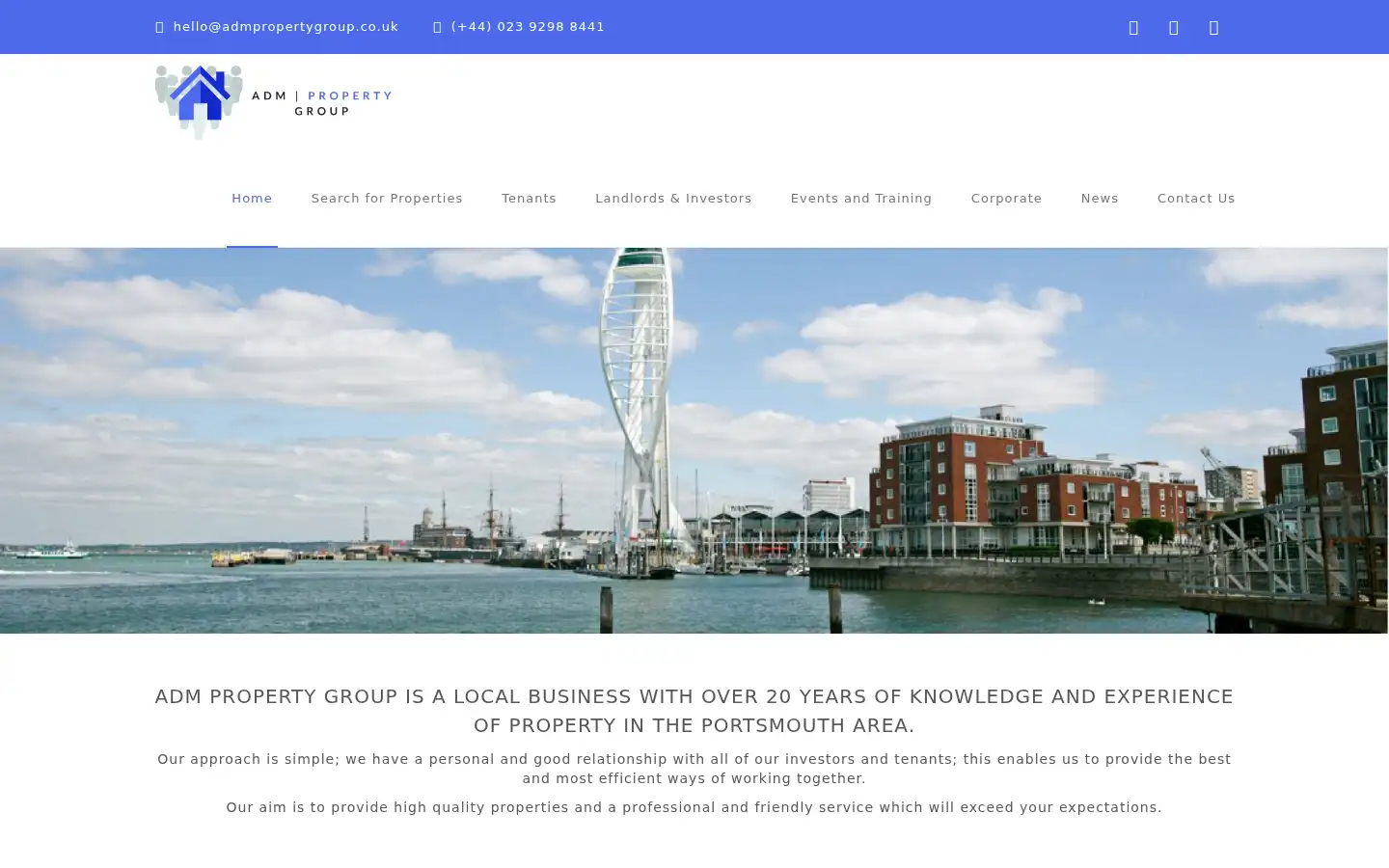 Screenshot of admpropertygroup.co.uk