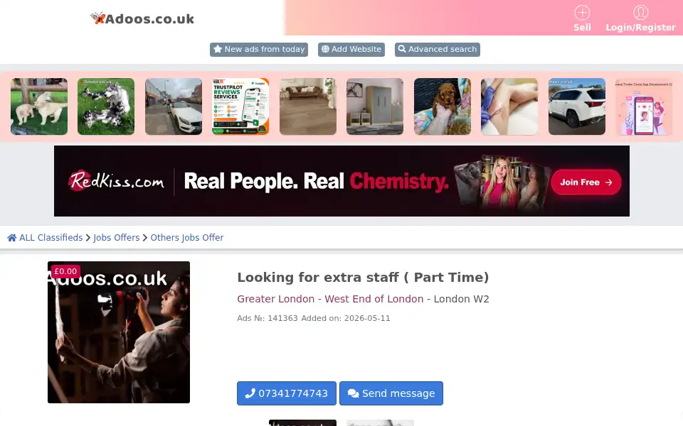 Screenshot of adoos.co.uk