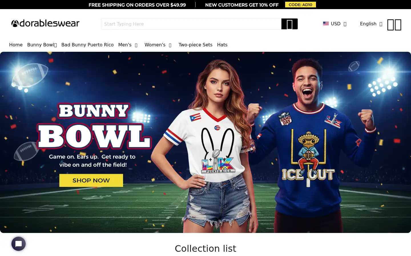 Screenshot of adorableswear.com