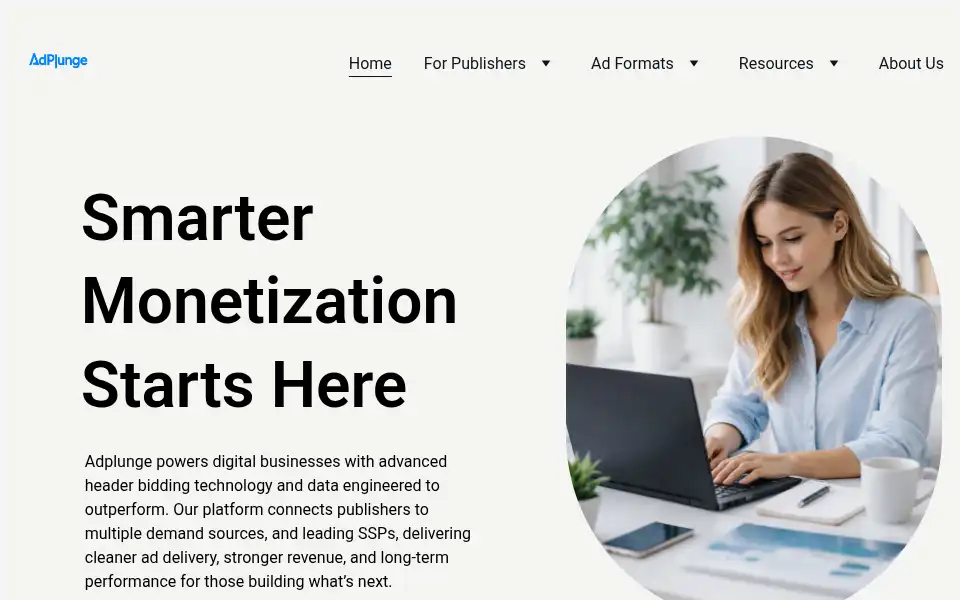 Screenshot of adplunge.com